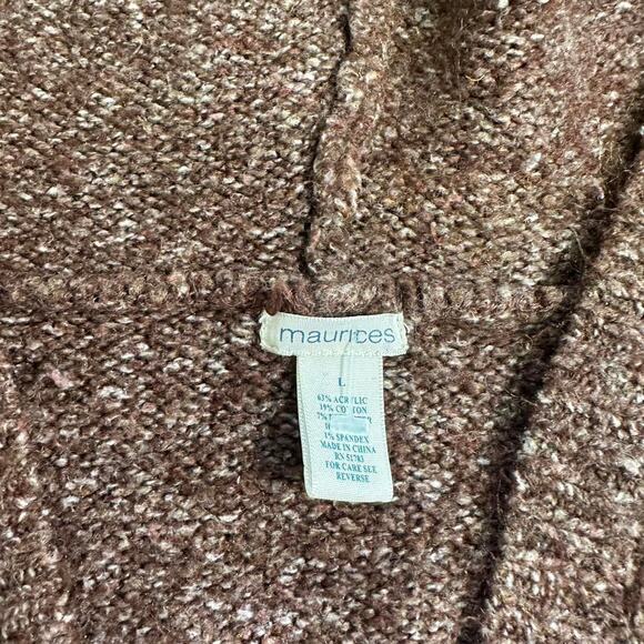The cutest y2k maurices brown cable knit sweater with hood - Picture 8 of 8